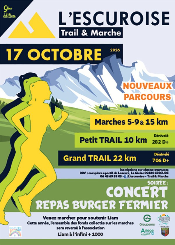 Affiche de L’Escuroise Trail et Marche, le 17 octobre 2026 à Lescure
