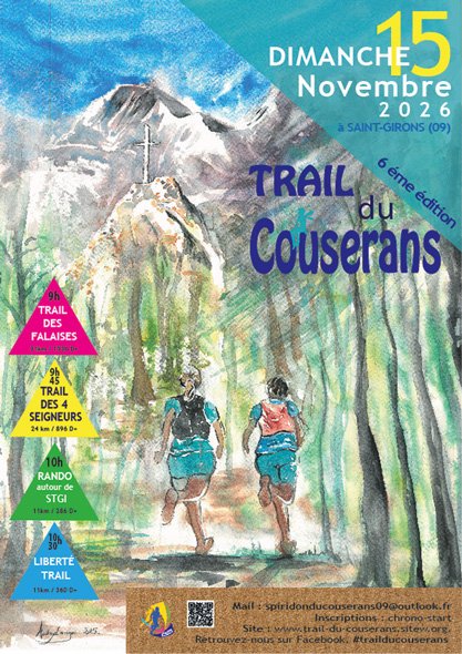 Affiche du Trail du Couserans, le 15 novembre 2026 à Saint-Girons